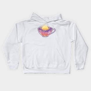 Peaceful sunrise cup of tea Kids Hoodie